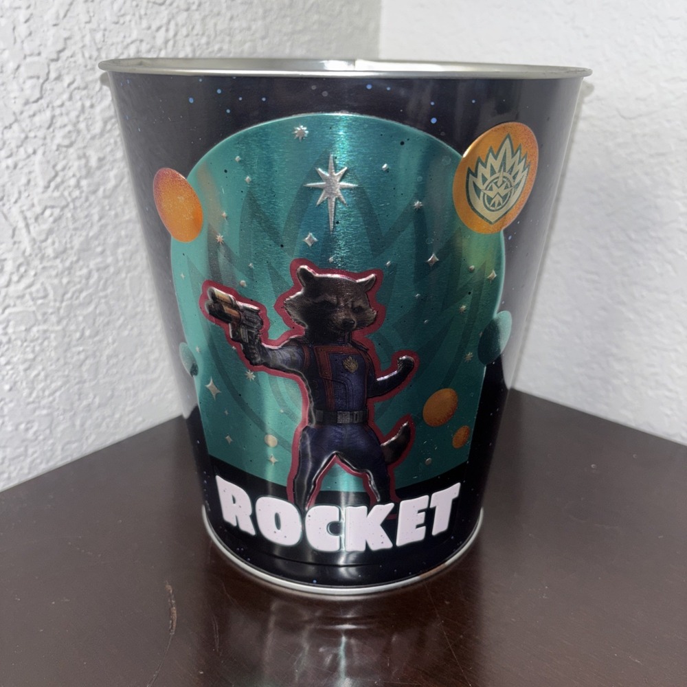 Rocket Guardians Galaxy 3 Marvel Studios Metal Promotional Popcorn Bucket Movie
